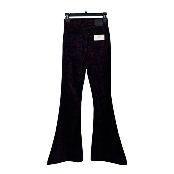 AG Jeans The Iva high rise bell bottom velour paisley size 25 - Picture 4 of 8